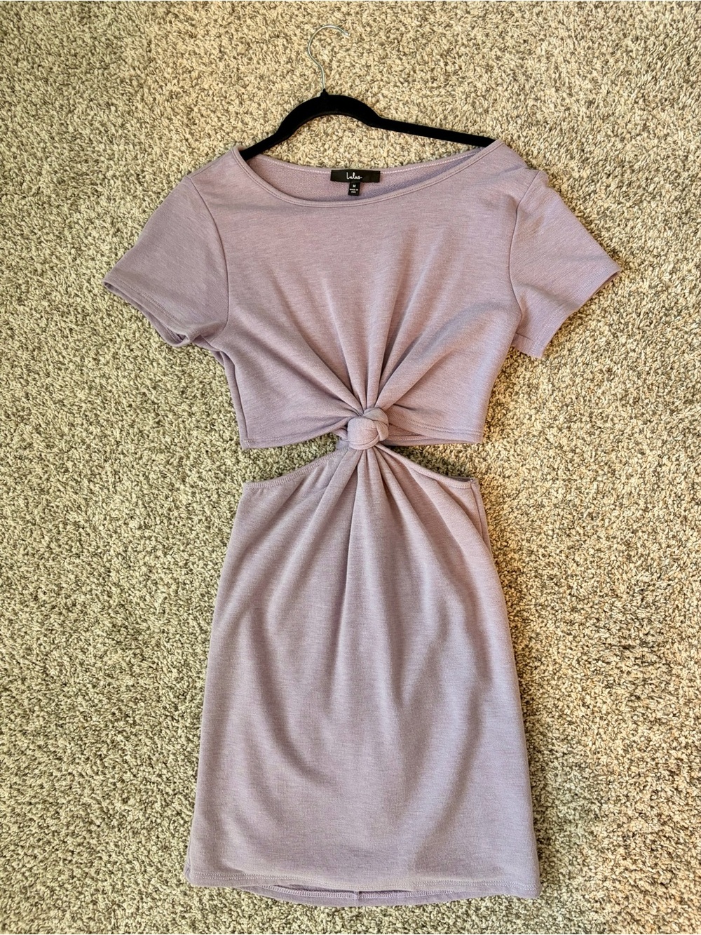 Lulu's Dusty Mauve Knot-Front Cutout Midi Dress